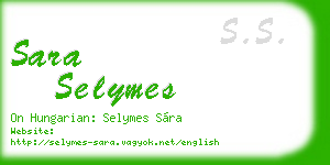 sara selymes business card